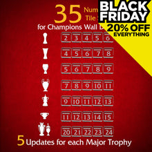 Load image into Gallery viewer, 35 Number Tile Set for CHAMPIONS WALL DESKTOP - 5 Updates for each Trophy!