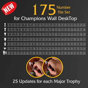 175 Number Tile Set for CHAMPIONS WALL DESKTOP - 25 Updates for each Trophy!