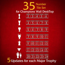 Load image into Gallery viewer, 35 Number Tile Set for CHAMPIONS WALL DESKTOP - 5 Updates for each Trophy!