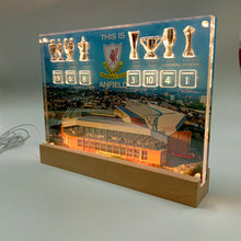 Load image into Gallery viewer, ANFIELD EDITION Champions Wall  with 3D Trophy Replicas + Light Stand