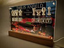 Load image into Gallery viewer, ANFIELD Stadium Champions Wall with 3D Trophy Replicas