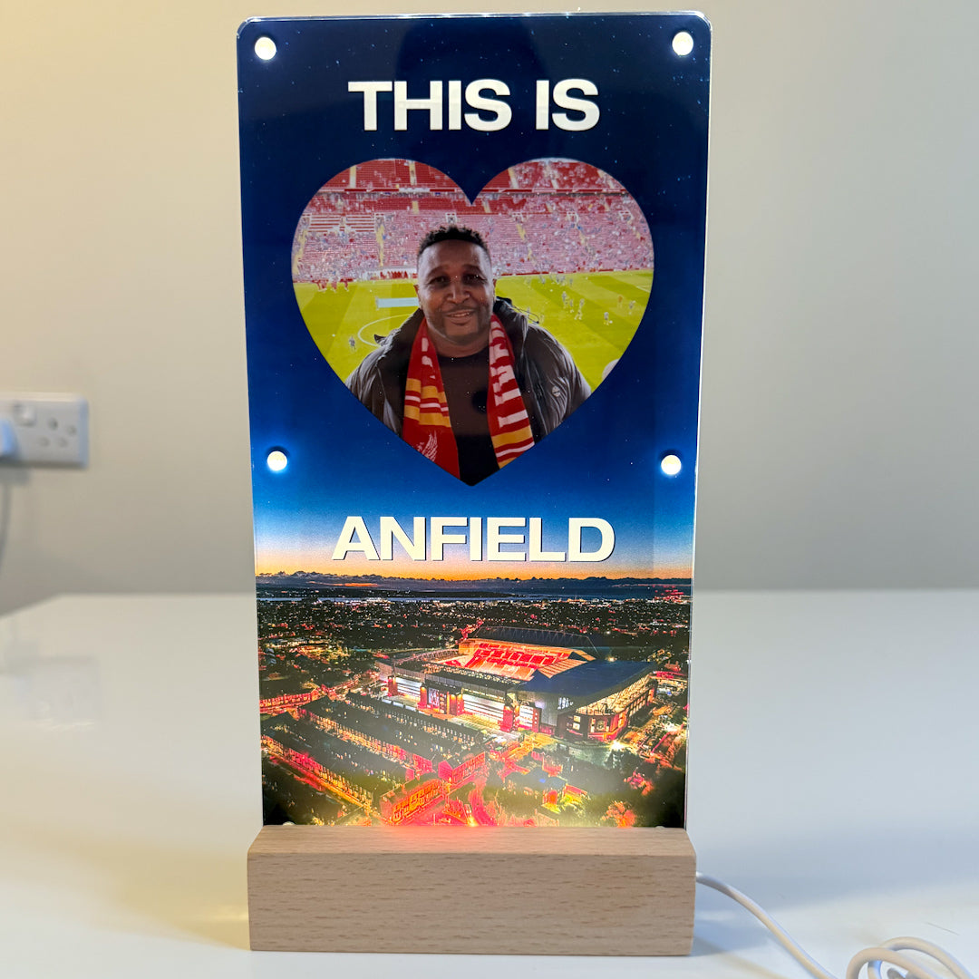 Anfield Frame Anfield Personal Memory Frame with Light – Kop Chants