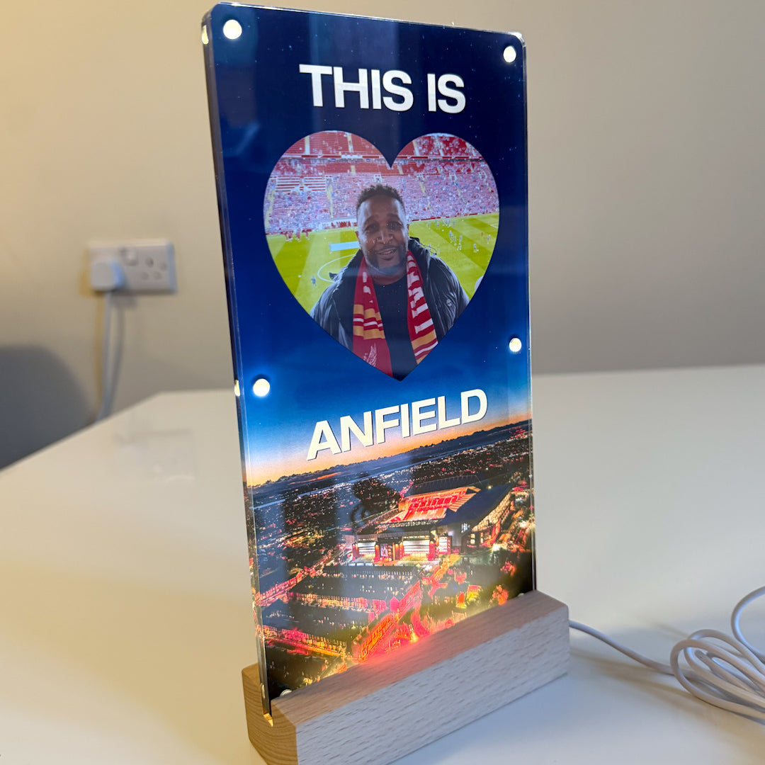Anfield Frame Anfield Personal Memory Frame with Light – Kop Chants