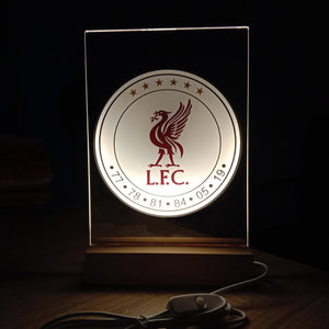 LFC CLUB CREST + EUROPEAN CHAMPIONS  NIGHT LAMP COMBO