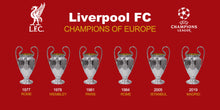 Load image into Gallery viewer, LFC 6X European Champions - Trophy Set Desktop Display