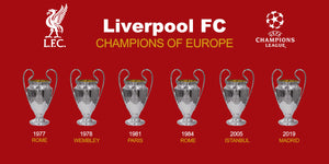 LFC 6X European Champions - Trophy Set Desktop Display
