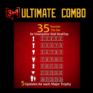 3 in 1 ULTIMATE COMBO - Limited Edition Champions Wall + Light Stand + 35 Number Tiles