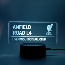 Load image into Gallery viewer, ANFIELD L4 ROAD SIGN ~ LED NIGHT LAMP!