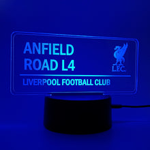 Load image into Gallery viewer, ANFIELD L4 ROAD SIGN ~ LED NIGHT LAMP!