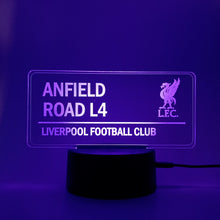 Load image into Gallery viewer, ANFIELD L4 ROAD SIGN ~ LED NIGHT LAMP!