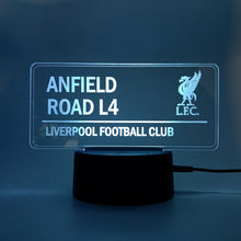 Load image into Gallery viewer, ANFIELD L4 ROAD SIGN ~ LED NIGHT LAMP!