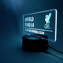 Load image into Gallery viewer, ANFIELD L4 ROAD SIGN ~ LED NIGHT LAMP!