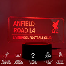 Load image into Gallery viewer, ANFIELD L4 ROAD SIGN ~ LED NIGHT LAMP!