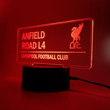 Load image into Gallery viewer, ANFIELD L4 ROAD SIGN ~ LED NIGHT LAMP!