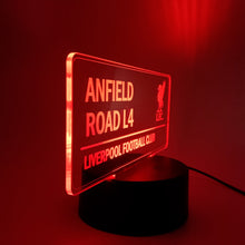 Load image into Gallery viewer, ANFIELD L4 ROAD SIGN ~ LED NIGHT LAMP!