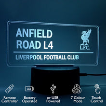 Load image into Gallery viewer, ANFIELD L4 ROAD SIGN ~ LED NIGHT LAMP!