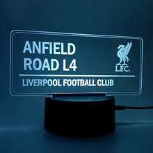 Load image into Gallery viewer, ANFIELD L4 ROAD SIGN ~ LED NIGHT LAMP!