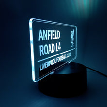 Load image into Gallery viewer, ANFIELD L4 ROAD SIGN ~ LED NIGHT LAMP!