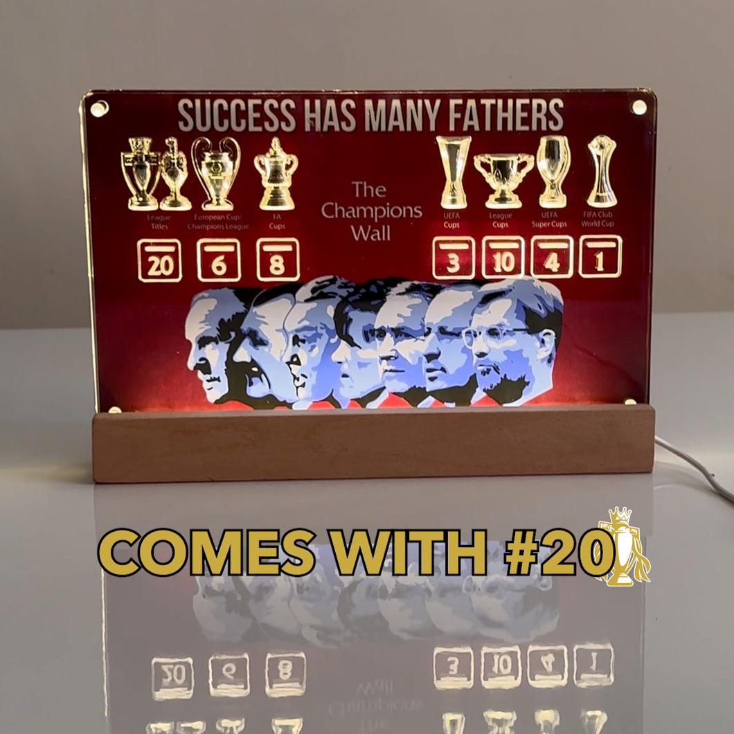 LIMITED EDITION Champions Wall 2.0 with 3D Trophy Replicas!