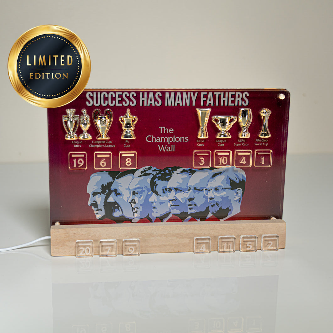 LIMITED EDITION Champions Wall 2.0 with 3D Trophy Replicas!